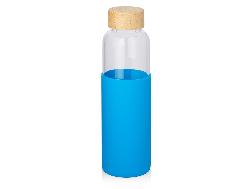 Бутылка для воды стеклянная Refine, в чехле, 550 мл, голубой-1