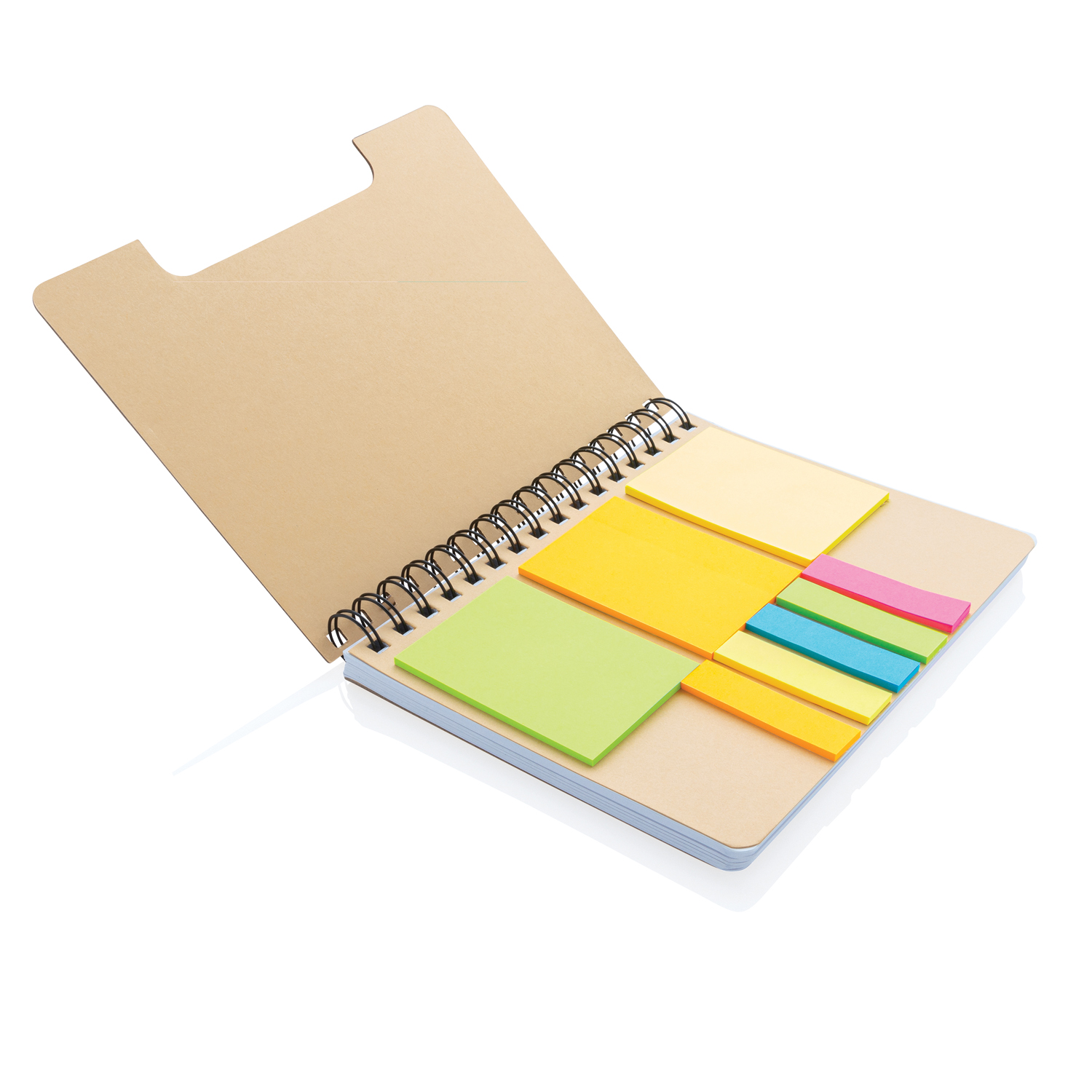 Блокнот на спирали Kraft со стикерами, А5-4