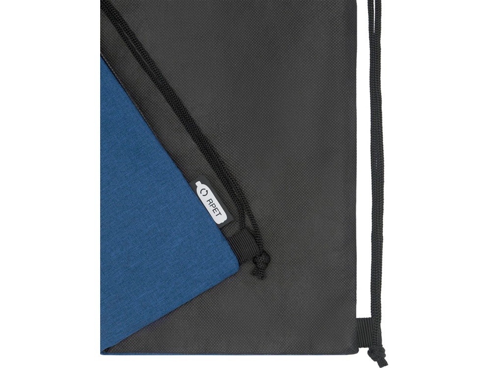 Рюкзак со шнурком Ross из переработанного ПЭТ, heather navy-3