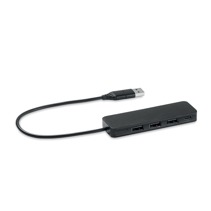 Разветвитель USB, черный-0