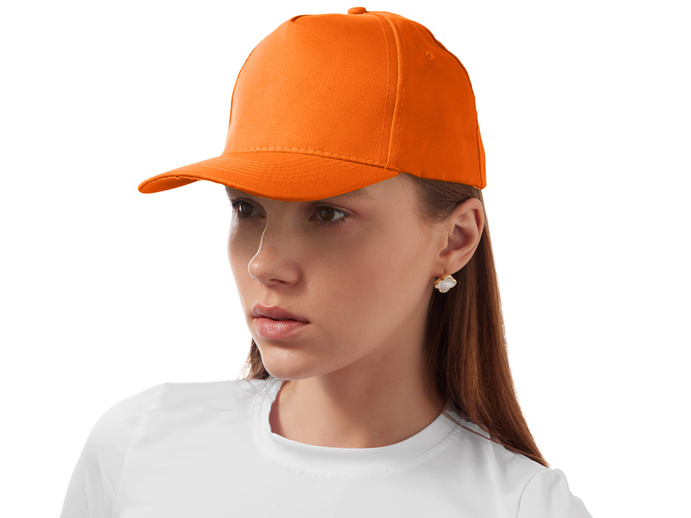 Бейсболка Poly 5-ти панельная 120 гр, оранжевый-3