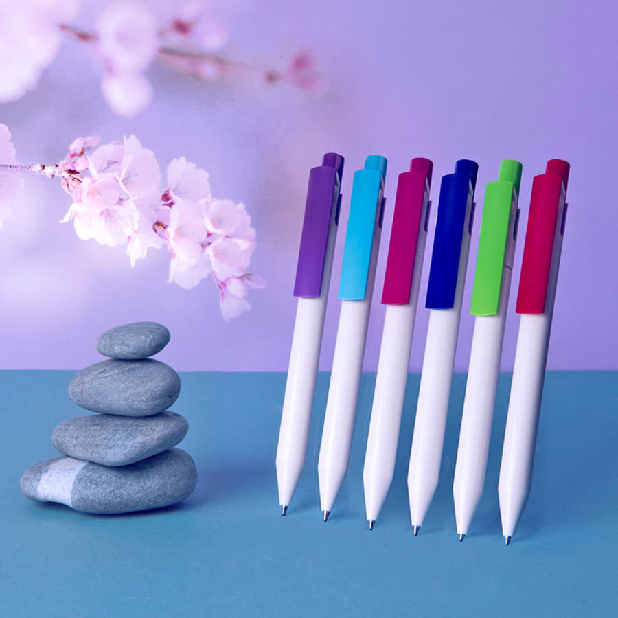 Ручка шариковая ZEN, фиолетовый, белый-1
