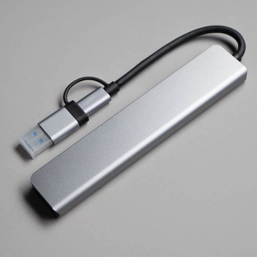 USB-хаб ROOT 8 в 1, серый, алюминий, серый-2