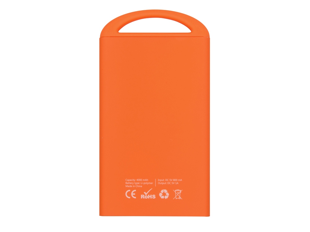 Портативное зарядное устройство Shine с зеркальной гравировкой, 4000 mAh, оранжевый-3