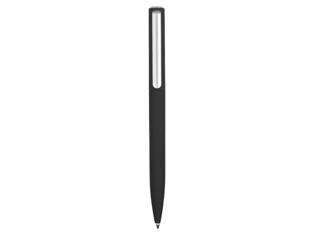 Ручка шариковая пластиковая Bon с покрытием soft touch, черный-1
