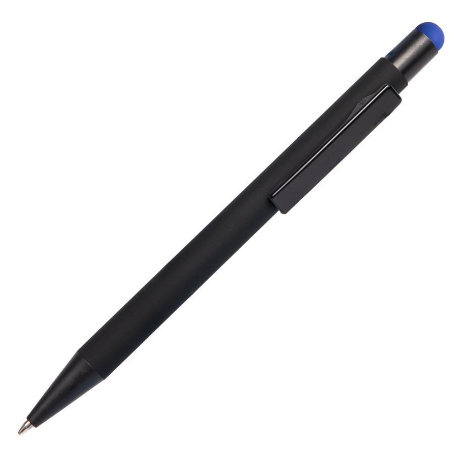 Ручка шариковая FACTOR BLACK со стилусом, черный, синий-0