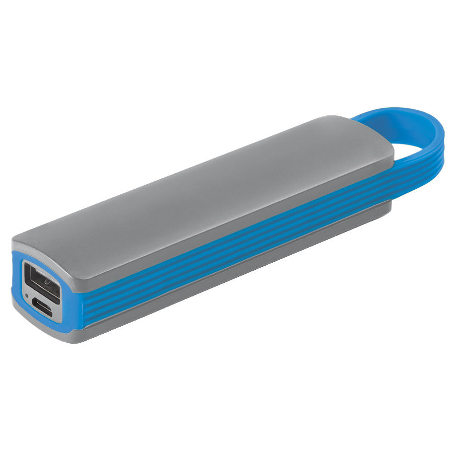 Универсальное зарядное устройство "Fancy" (2200mAh), серый, голубой-0