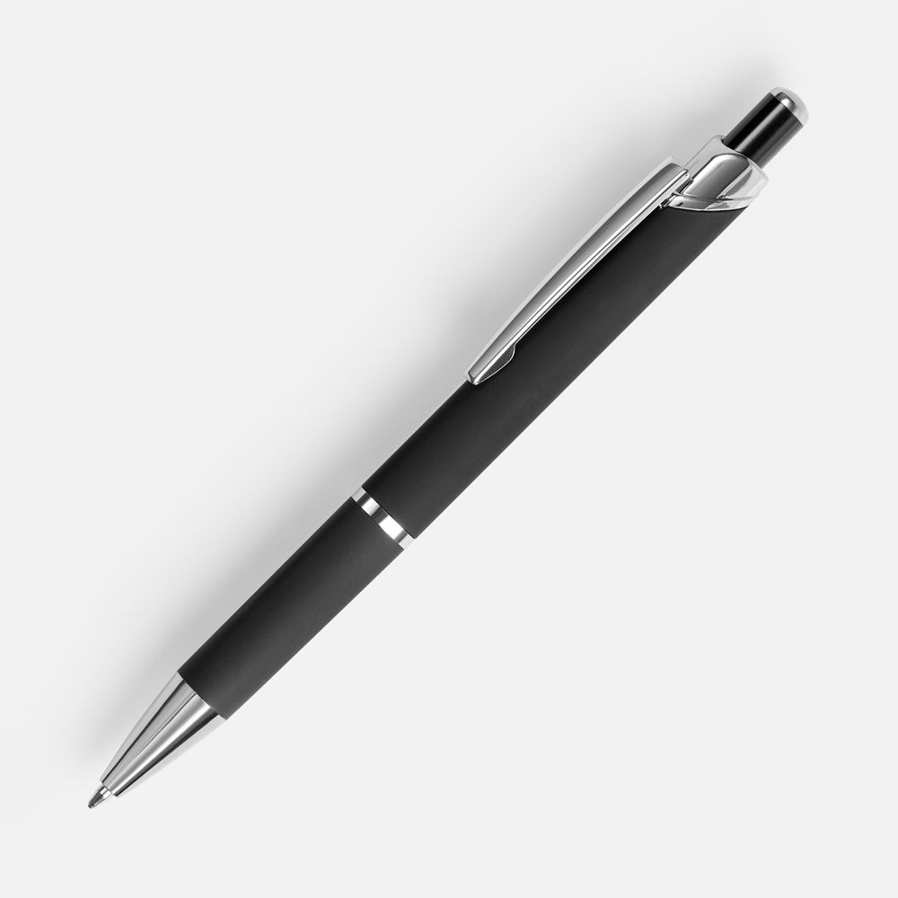 Ручка шариковая Chromos Soft Touch, черная-1