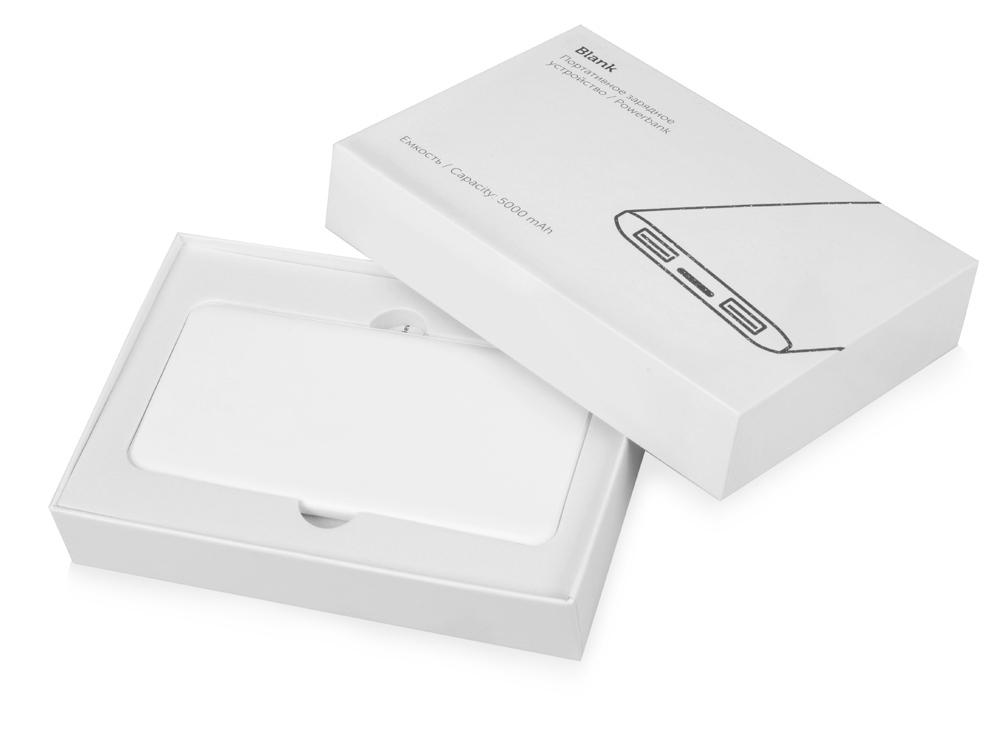 Портативное зарядное устройство Blank с USB Type-C, 5000 mAh, белый-8