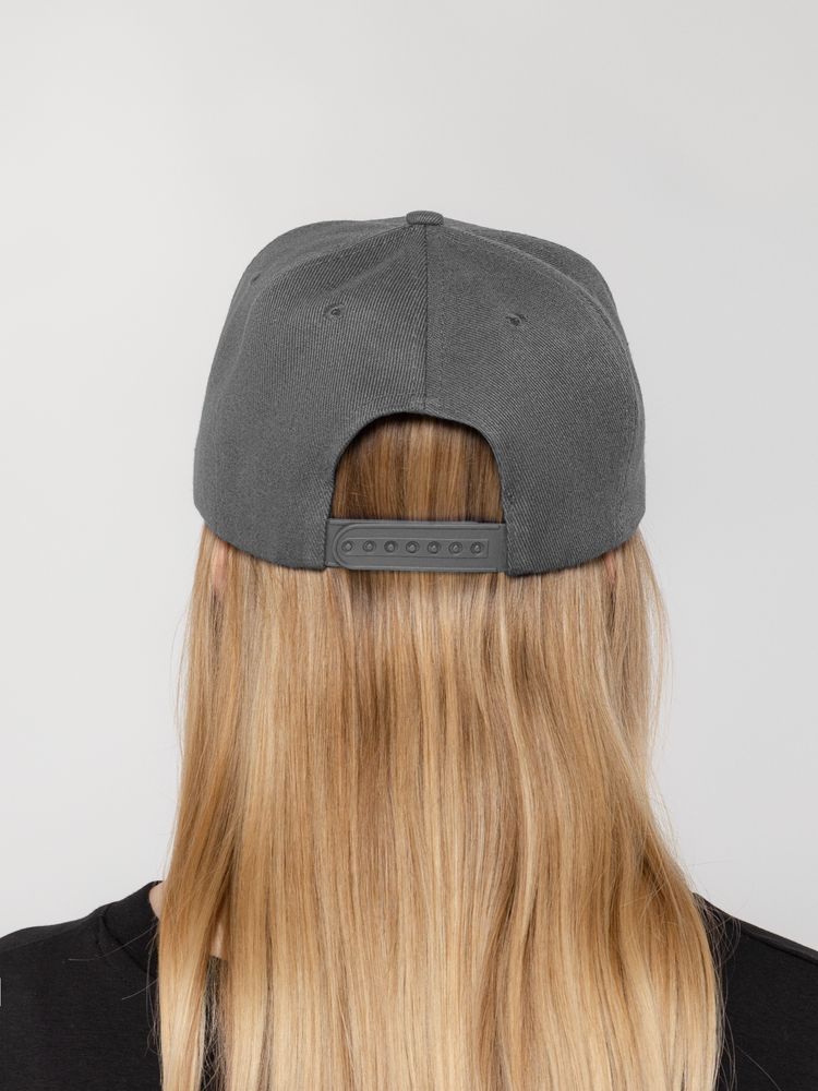 Бейсболка Snapback с прямым козырьком, серая-6