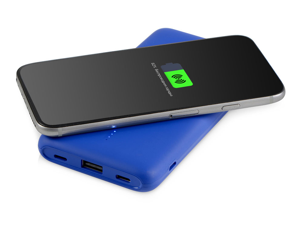 Внешний беспроводной аккумулятор с подсветкой лого Reserve X v.2, 8000 mAh, ярко-синий-2