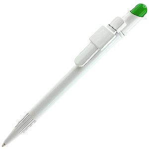MIR Clip Logo Tampo B01, ручка шариковая, с клипом Logo B01, зеленый, белый-0
