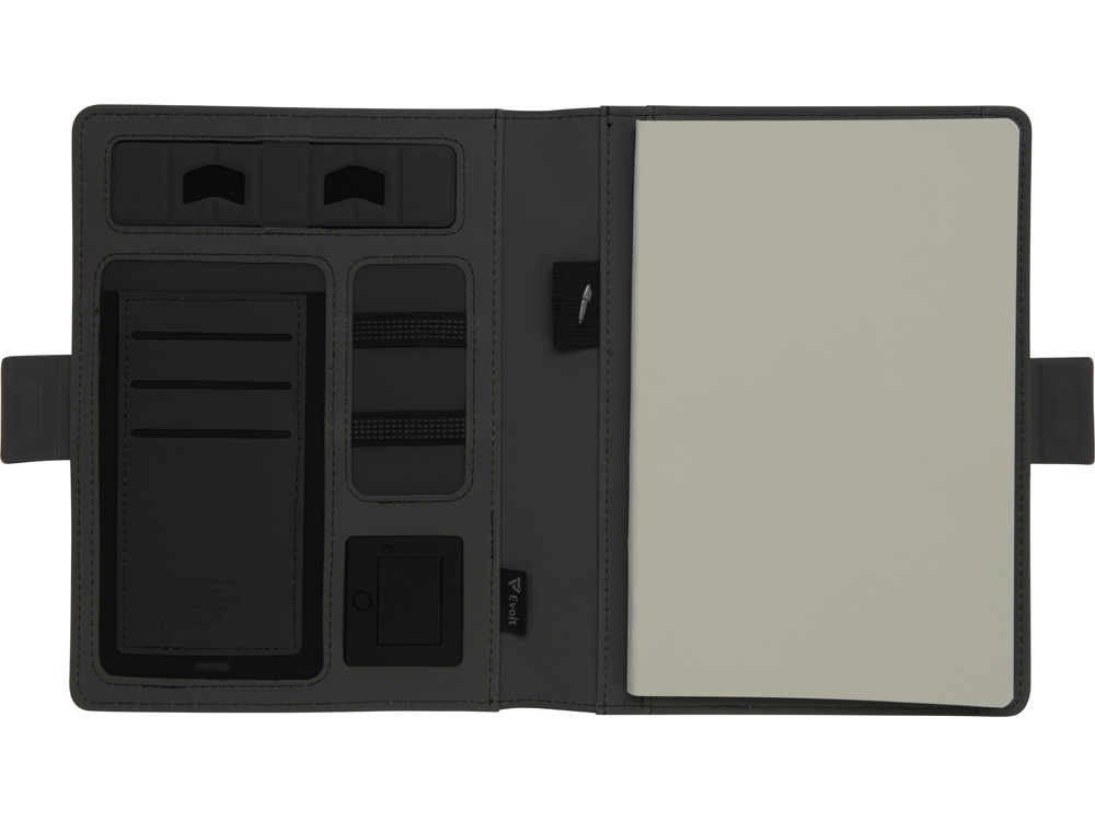 Органайзер с беспроводной зарядкой 5000 mAh Powernote, светло-серый-10