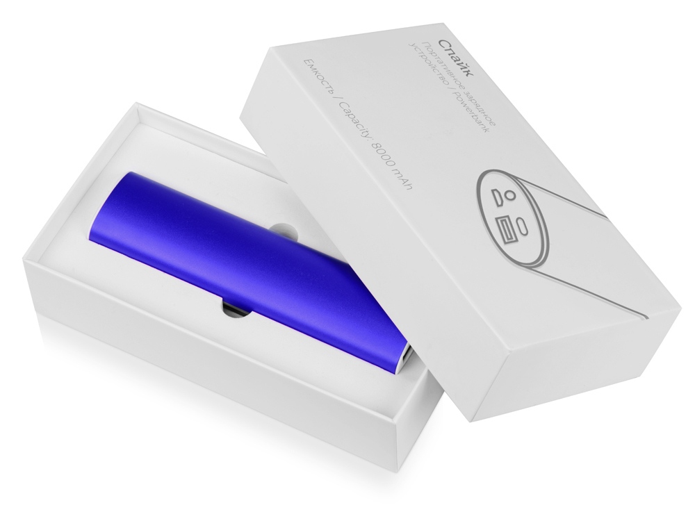 Портативное зарядное устройство Спайк, 8000 mAh, синий-7