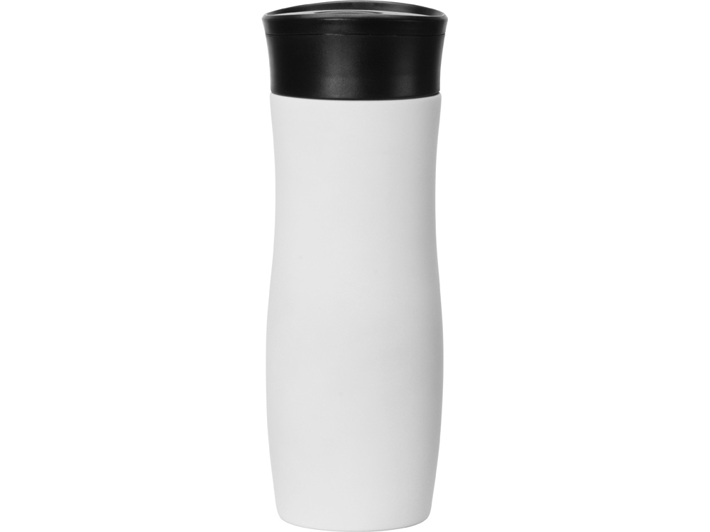 Вакуумная термокружка с кнопкой Streamline, Waterline, soft-touch, тубус, белый-3