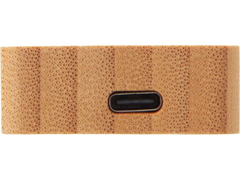 USB хаб с подсветкой лого Reedia S5, 3*USB, 1*Type C, бамбук, черный-6