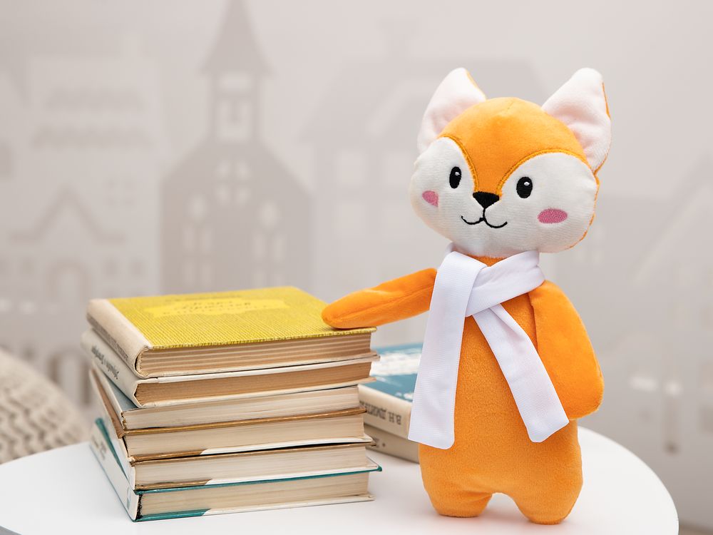 Мягкая игрушка Beastie Toys, лисенок с белым шарфом-4