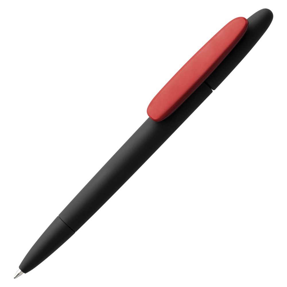 Ручка шариковая Prodir DS5 TRR-P Soft Touch, черная с красным-0