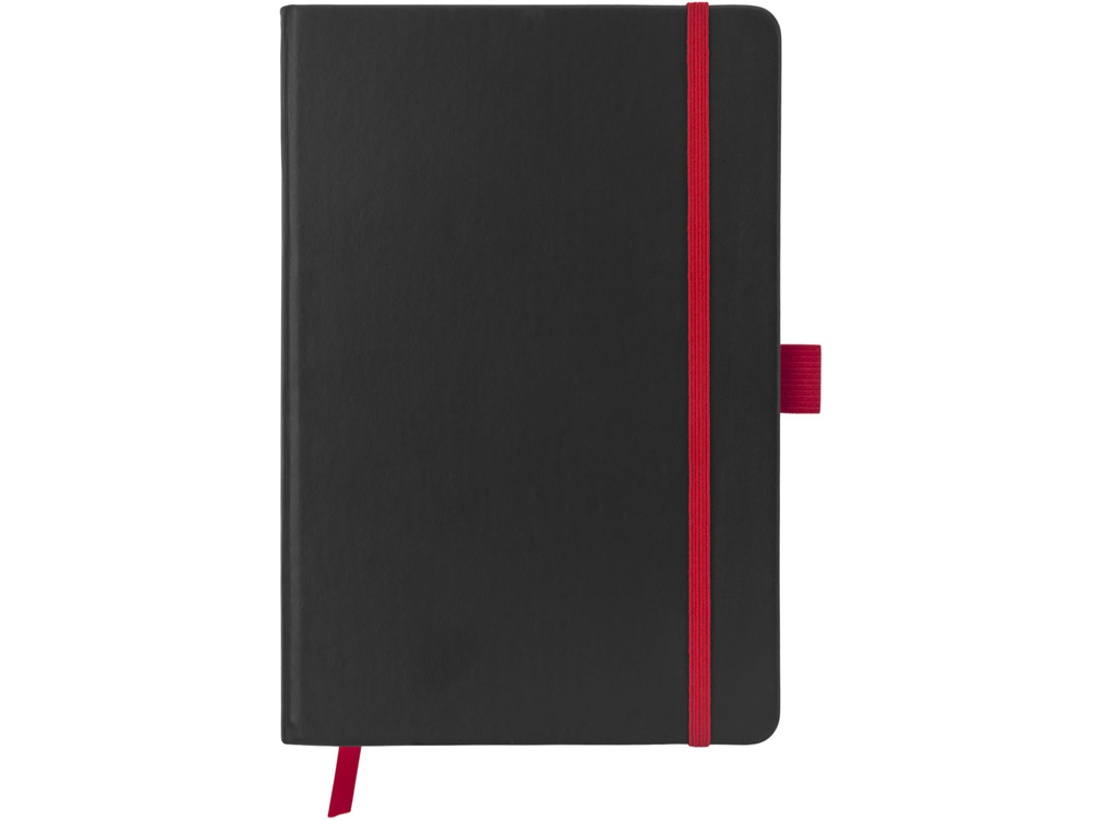 Блокнот ColorNote Black, твердая обложка A5, 80 листов, черный с красным-2