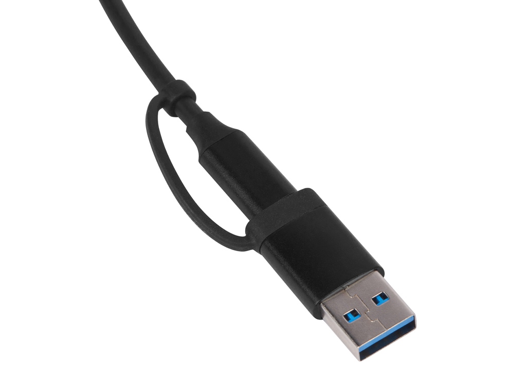 USB-хаб Link с коннектором 2-в-1 USB-C и USB-A, 2.0/3.0, черный-3