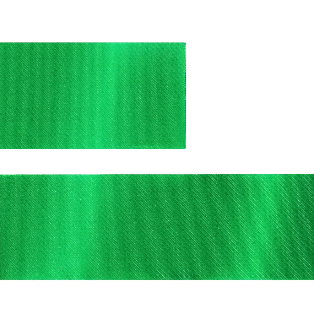 Лента сатиновая Satin 35 S, зеленая, 10 см-1