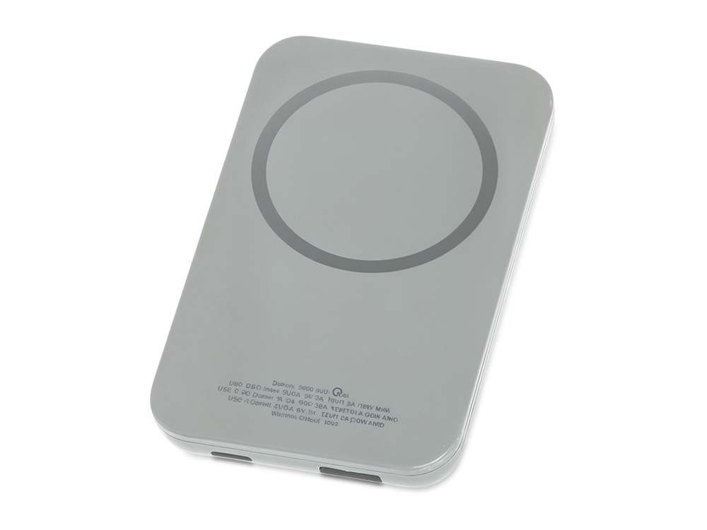 Магнитный беспроводной внешний аккумулятор MagnetIQ, 5000 mah, 10 W, серый Cool gray 7C-0