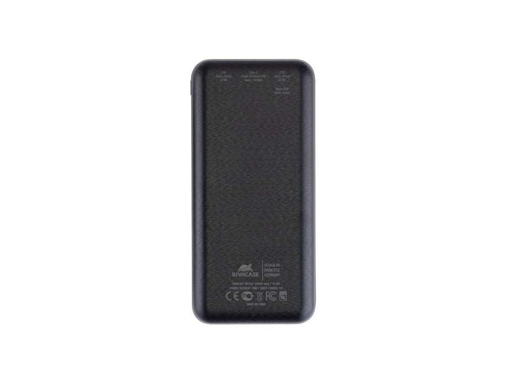 RIVACASE VA2582 (20 000mAh), QC/PD 22.5W внешний аккумулятор с дисплеем, черный /24-1