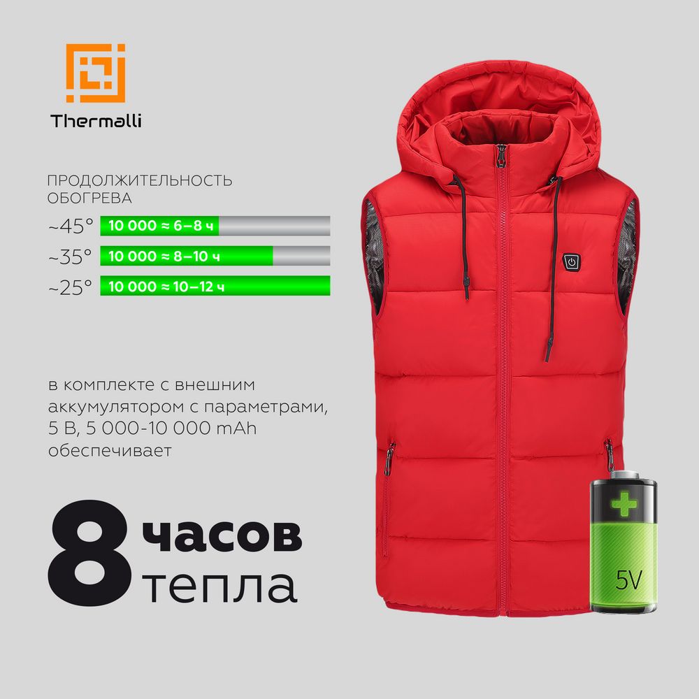 Жилет с подогревом Thermalli Valmorel, серый камуфляж-11