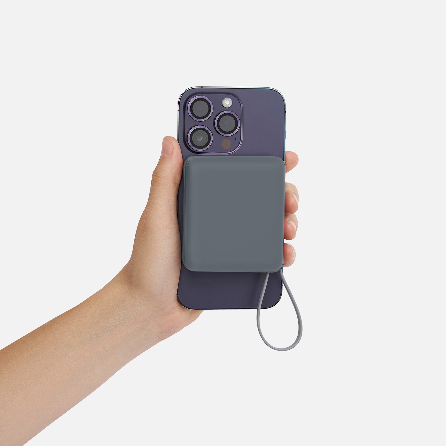 Внешний аккумулятор с подсветкой Риттер PD (Ritter PD) 10000mAh с функцией беспроводной зарядки 15W, серый-9