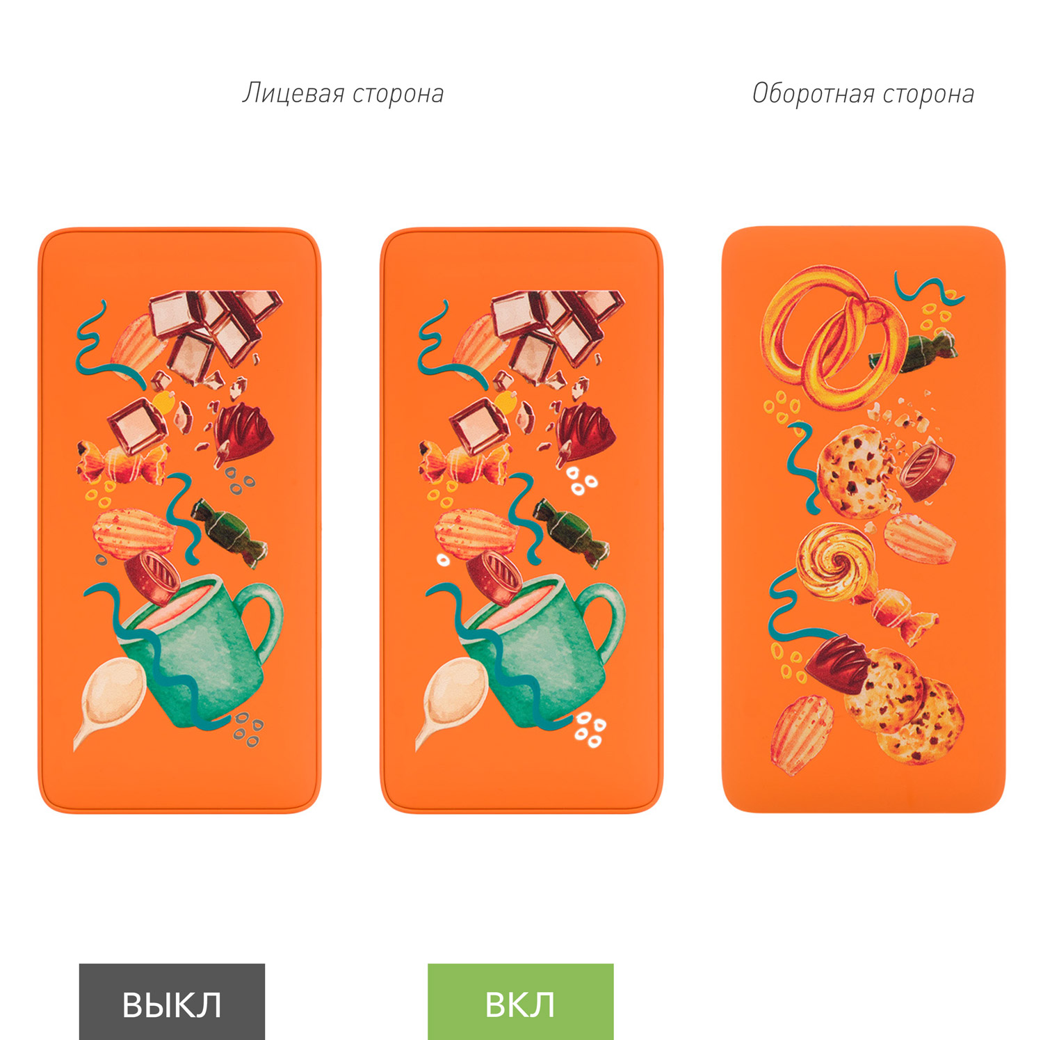 Внешний аккумулятор с подсветкой Анкор Плюс PD (Ancor PD Plus) 10000 mAh, оранжевый-8