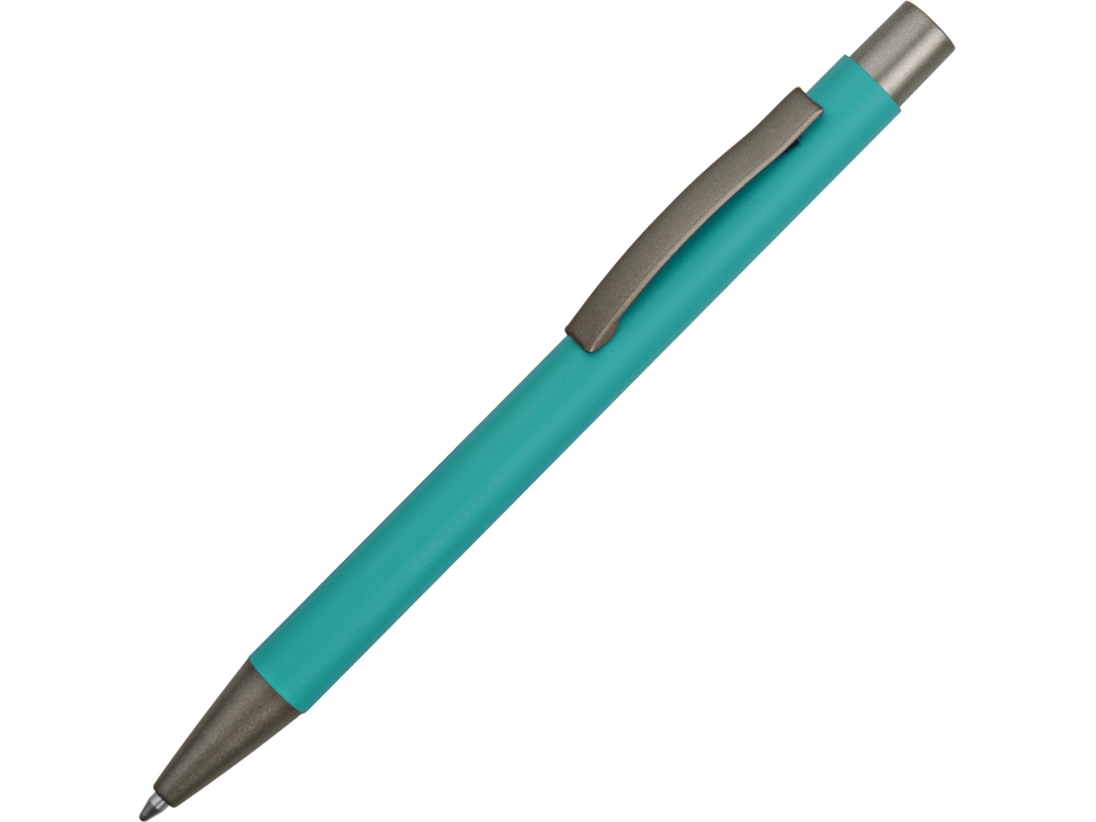 Ручка металлическая soft touch шариковая Tender, бирюзовый-0