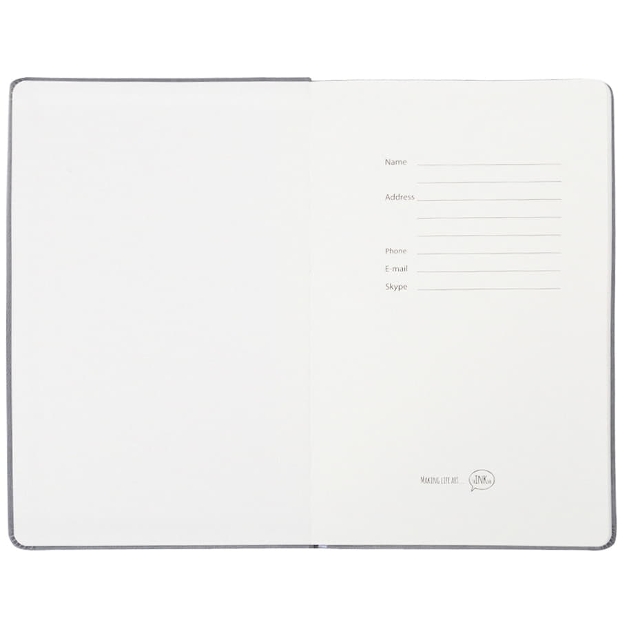 Бизнес-блокнот "Fancy", 130*210 мм, серый/синий, твердая обложка,  резинка 10 мм, блок-линейка, серый, синий-3