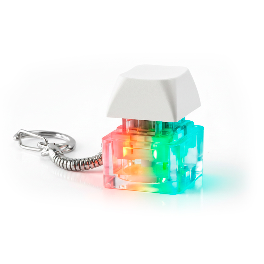 Брелок PUSH ME с LED подсветкой (фонарик), Белый-0