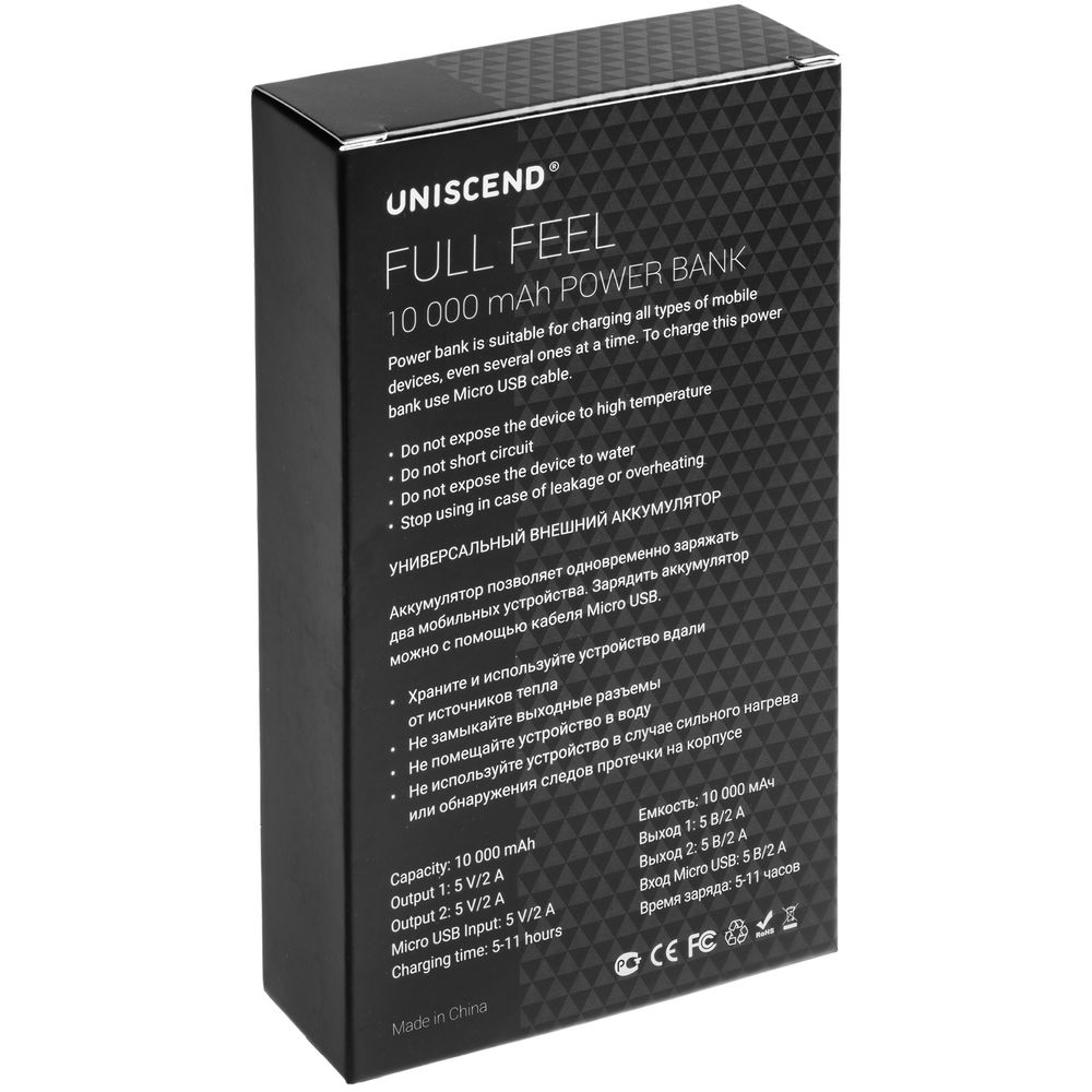 Внешний аккумулятор Uniscend Full Feel 10000 мАч с индикатором, черный-6