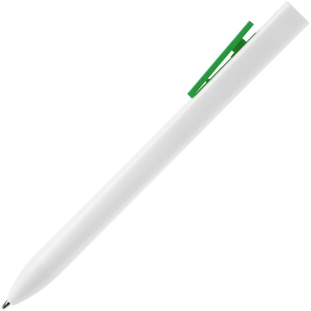 Ручка шариковая Swiper SQ, белая с зеленым-2