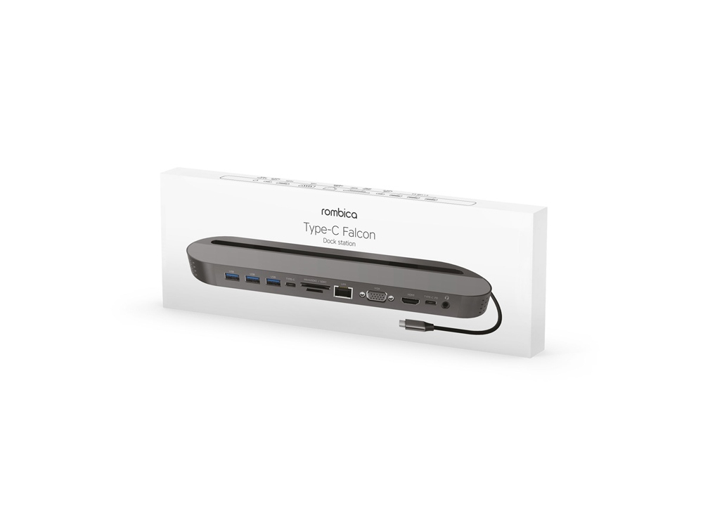 Хаб USB Type-C 3.0 для ноутбуков Falcon, серый-4