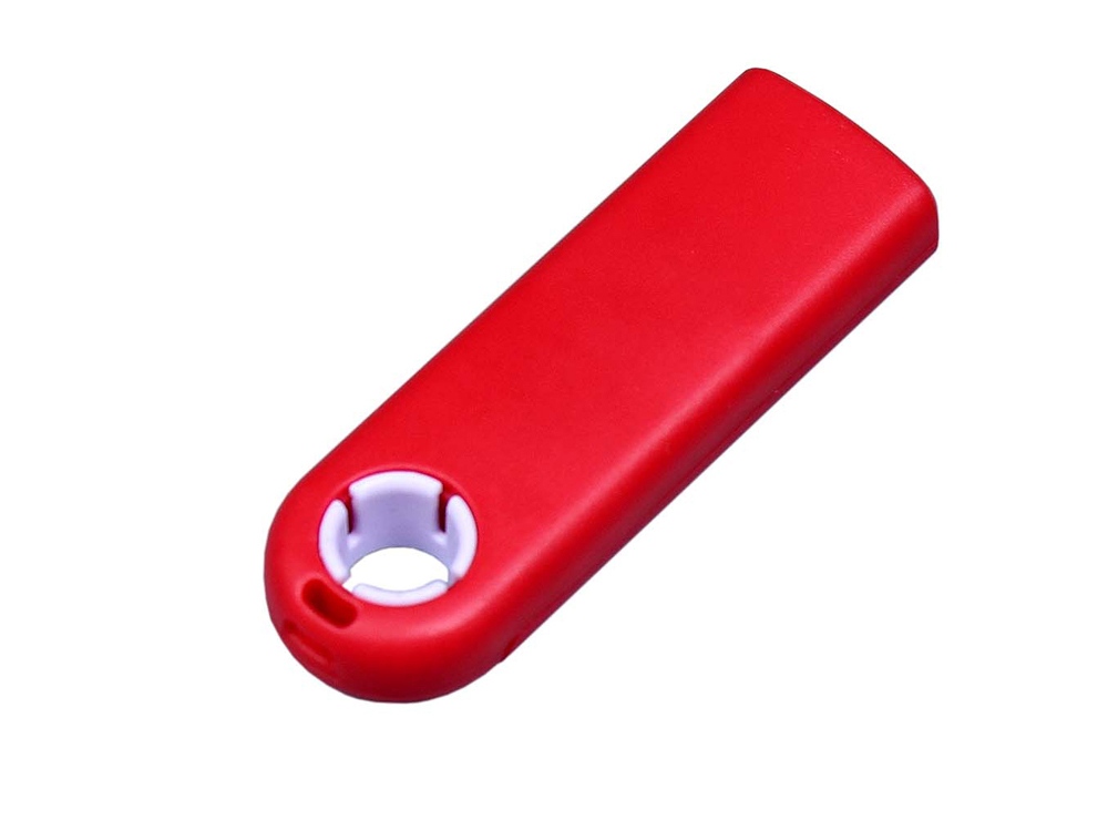 USB-флешка промо на 64 Гб прямоугольной формы, выдвижной механизм, белый-1