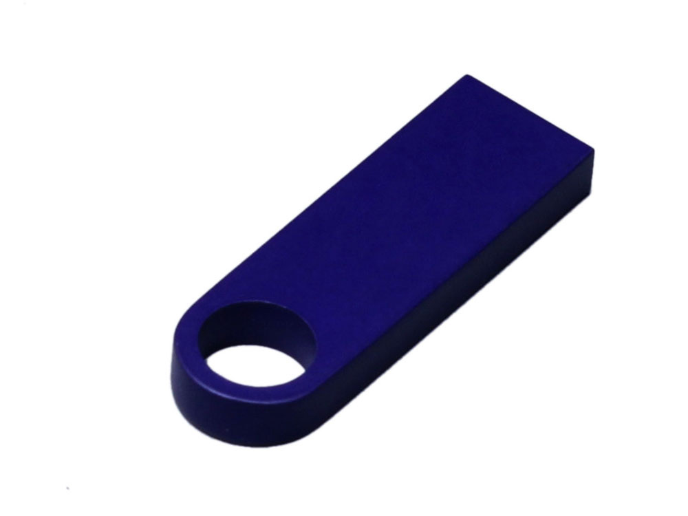 USB 2.0-флешка на 512 Мбайт с мини чипом и круглым отверстием, синий-1