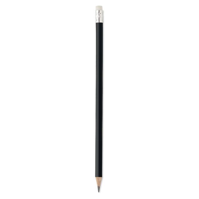 Natural pencil with eraser, черный-0