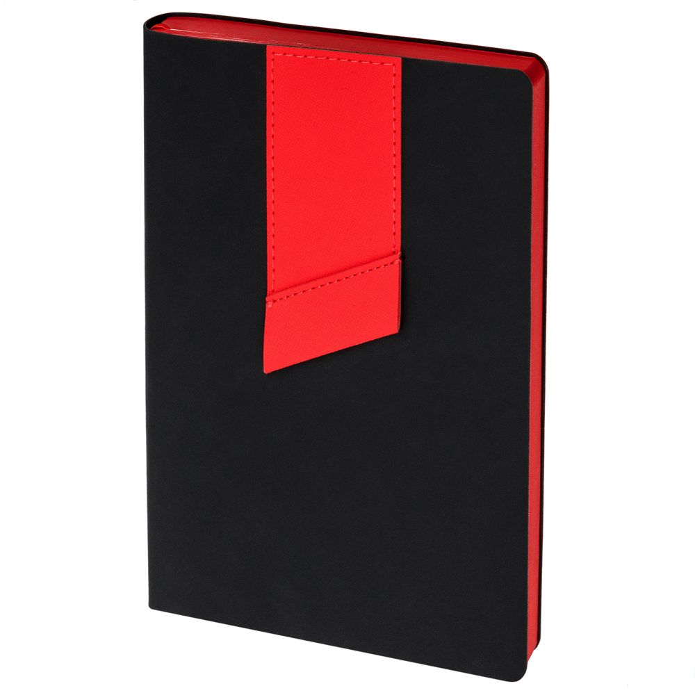 Ежедневник Bookmark, недатированный, черный с красным-0