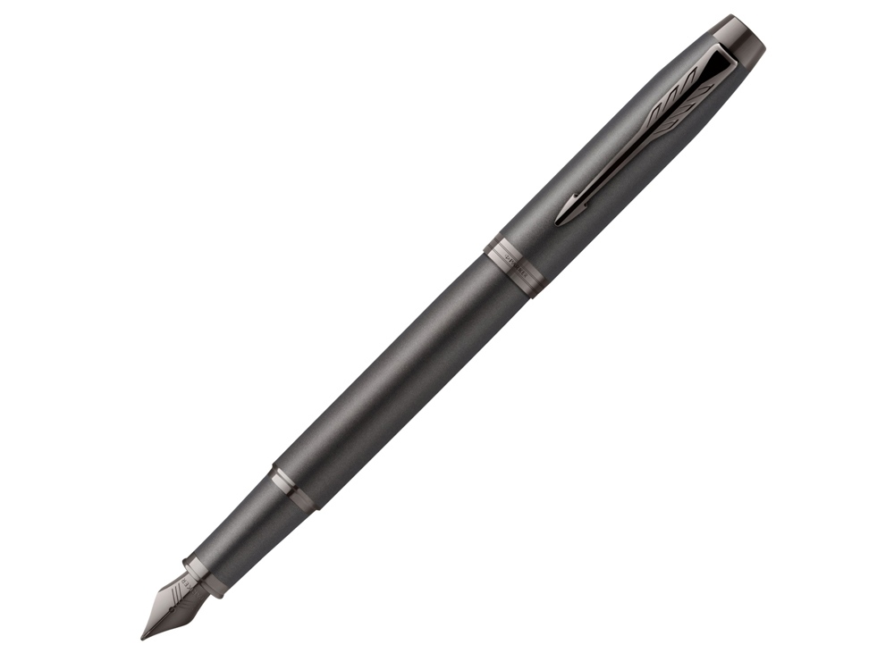 Перьевая ручка Parker IM Monochrome Black, перо:F, цвет чернил: blue, в подарочной упаковке.-0