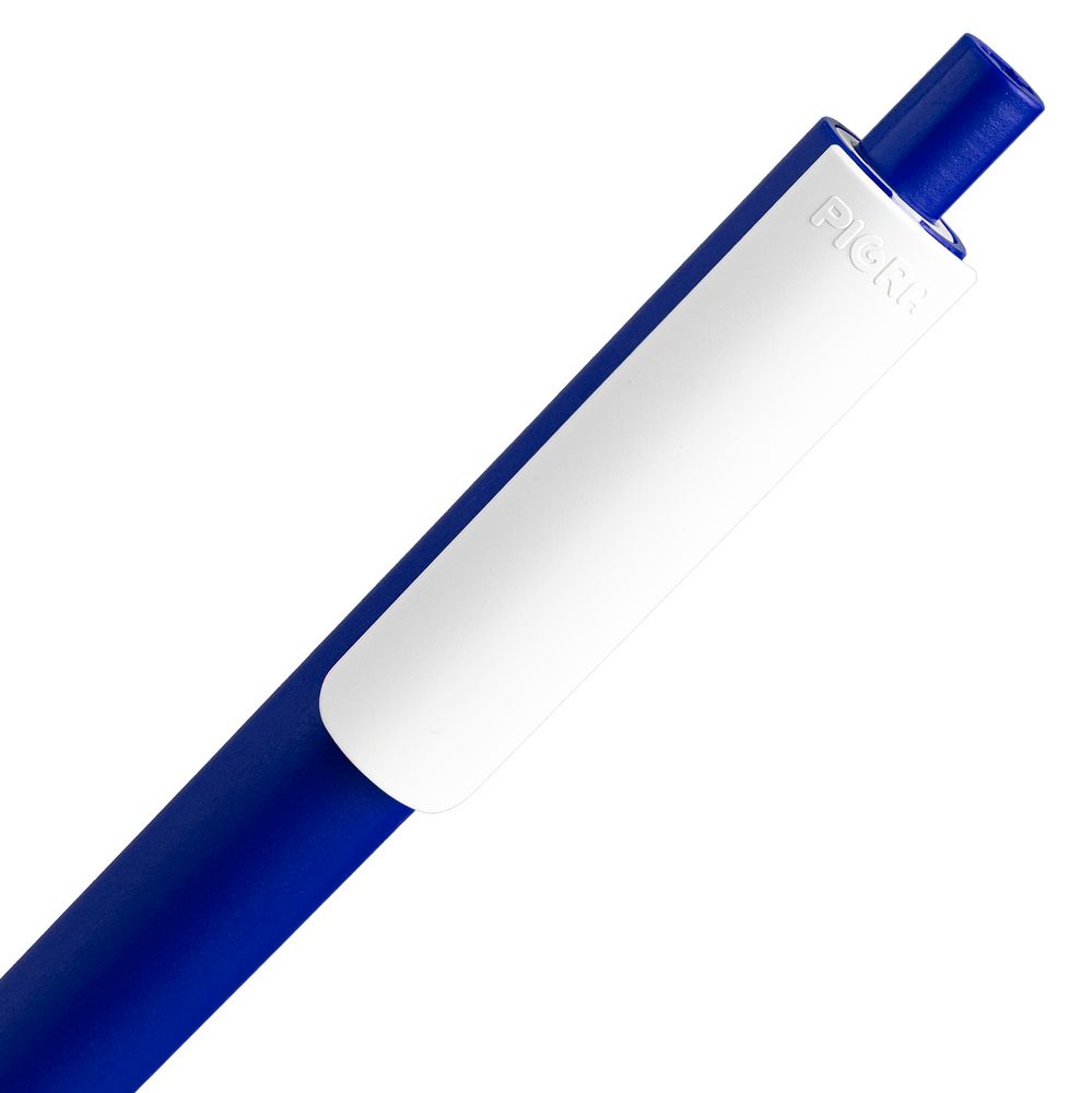 Ручка шариковая Pigra P03 Mat, темно-синяя с белым-4