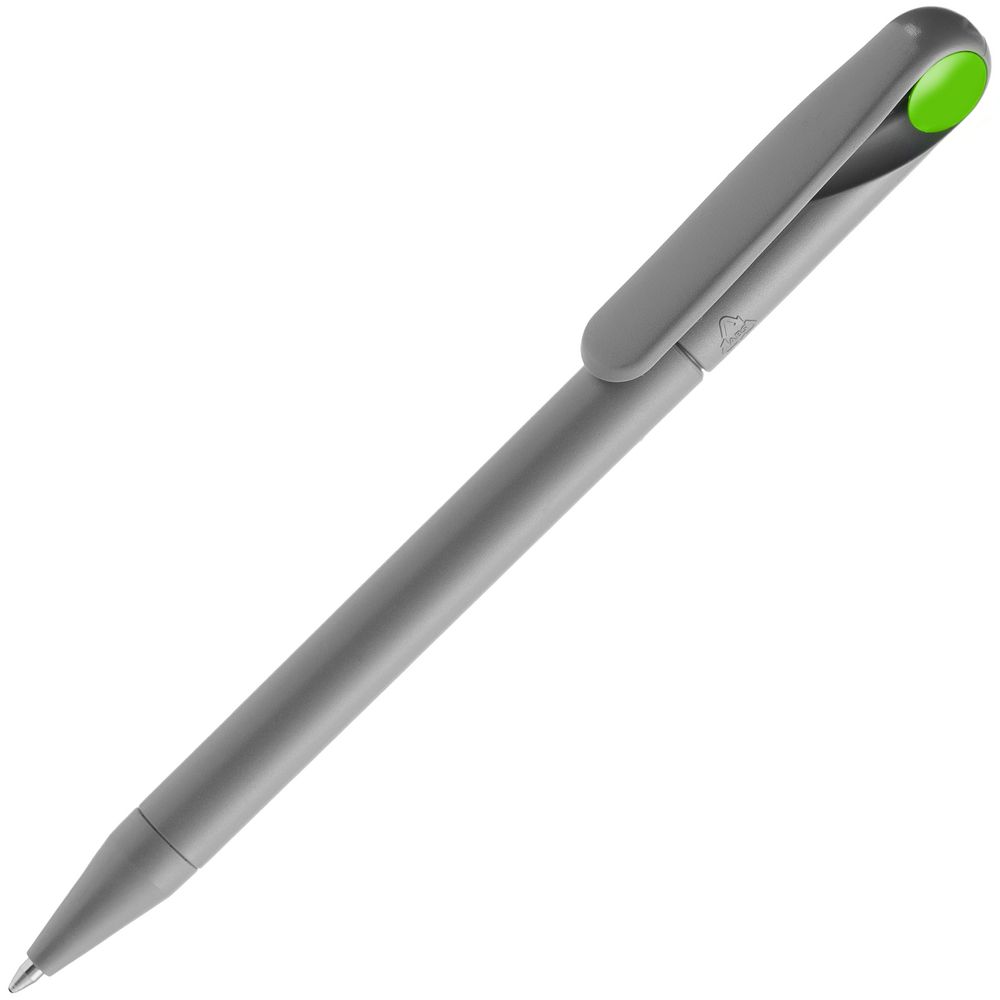 Ручка шариковая Prodir DS1 TMM Dot, серая с ярко-зеленым-0