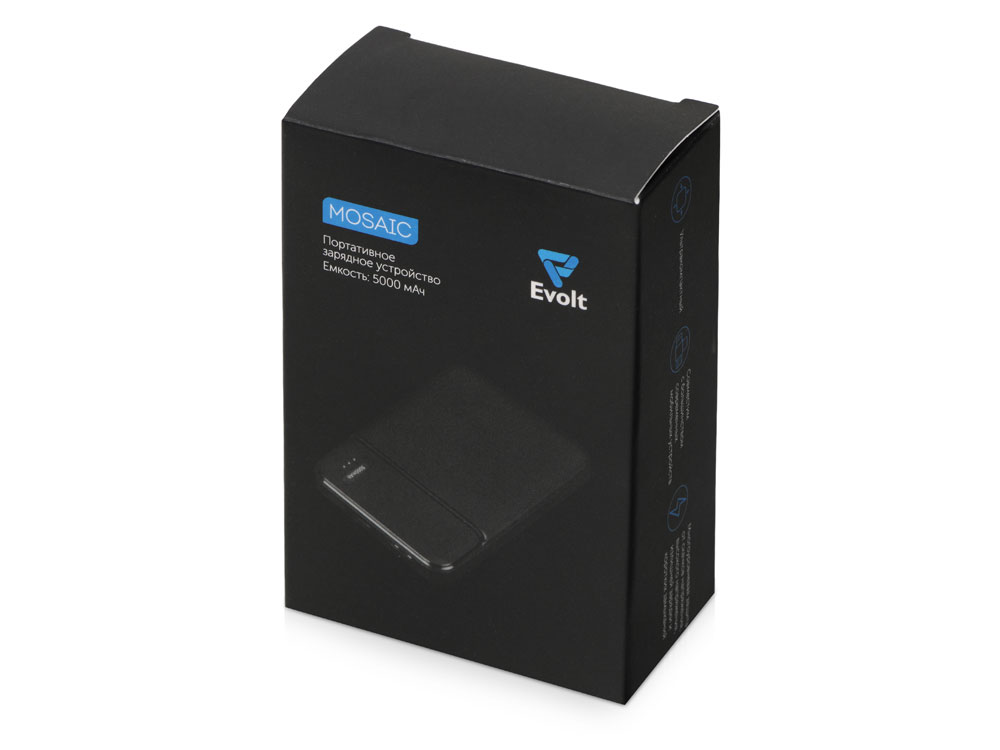 Внешний аккумулятор Evolt Mosaic, 5000 mAh, черный-11