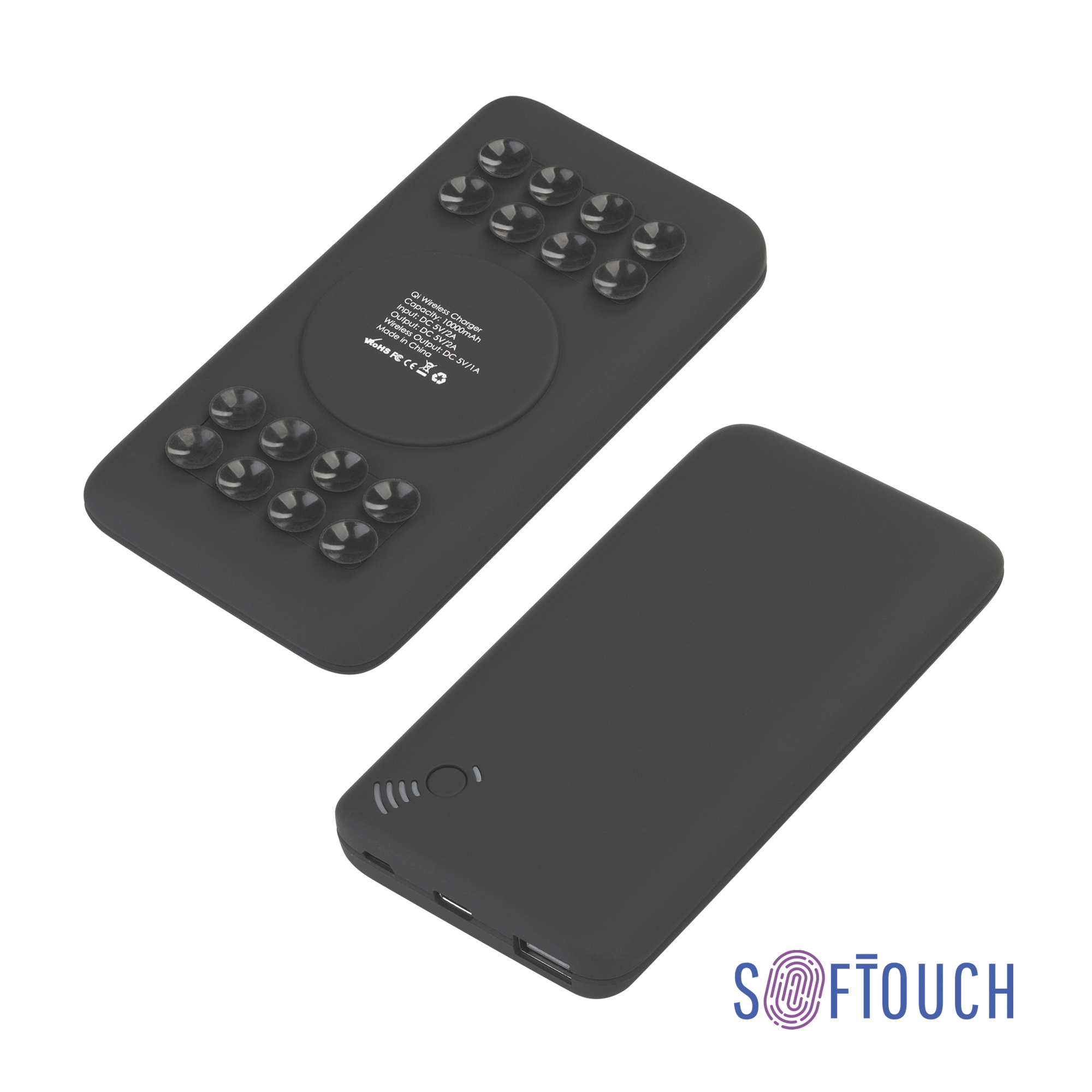 Беспроводное зарядное устройство "Ten SOFTTOUCH", 10000 mAh-0