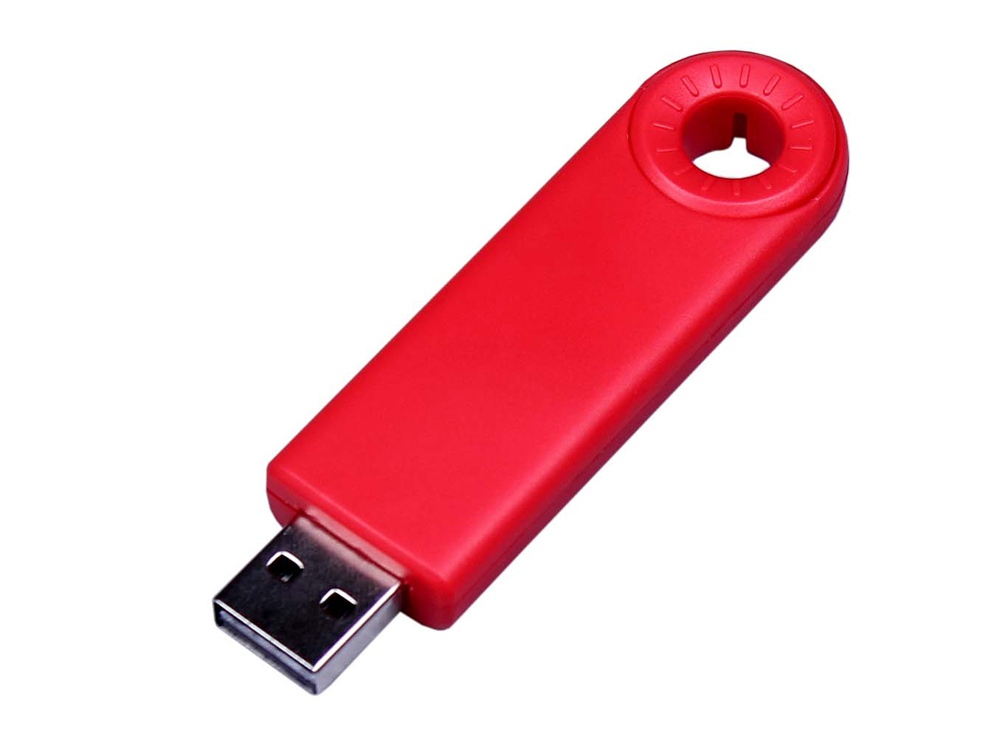 USB-флешка промо на 32 Гб прямоугольной формы, выдвижной механизм, красный-0
