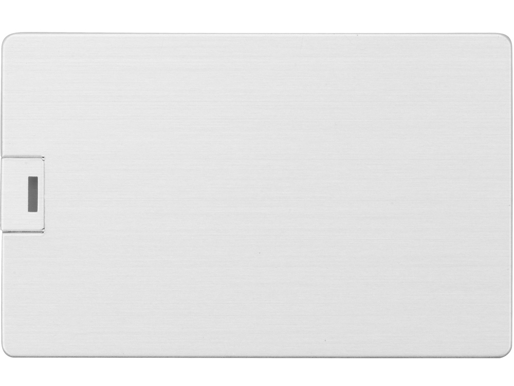 Флеш-карта USB 2.0 64 Gb в виде металлической карты Card Metal, серебристый-3