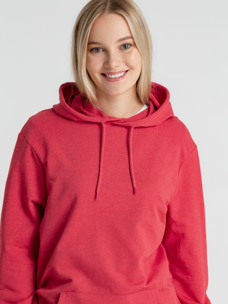 Толстовка с капюшоном унисекс Hoodie, красный меланж-8