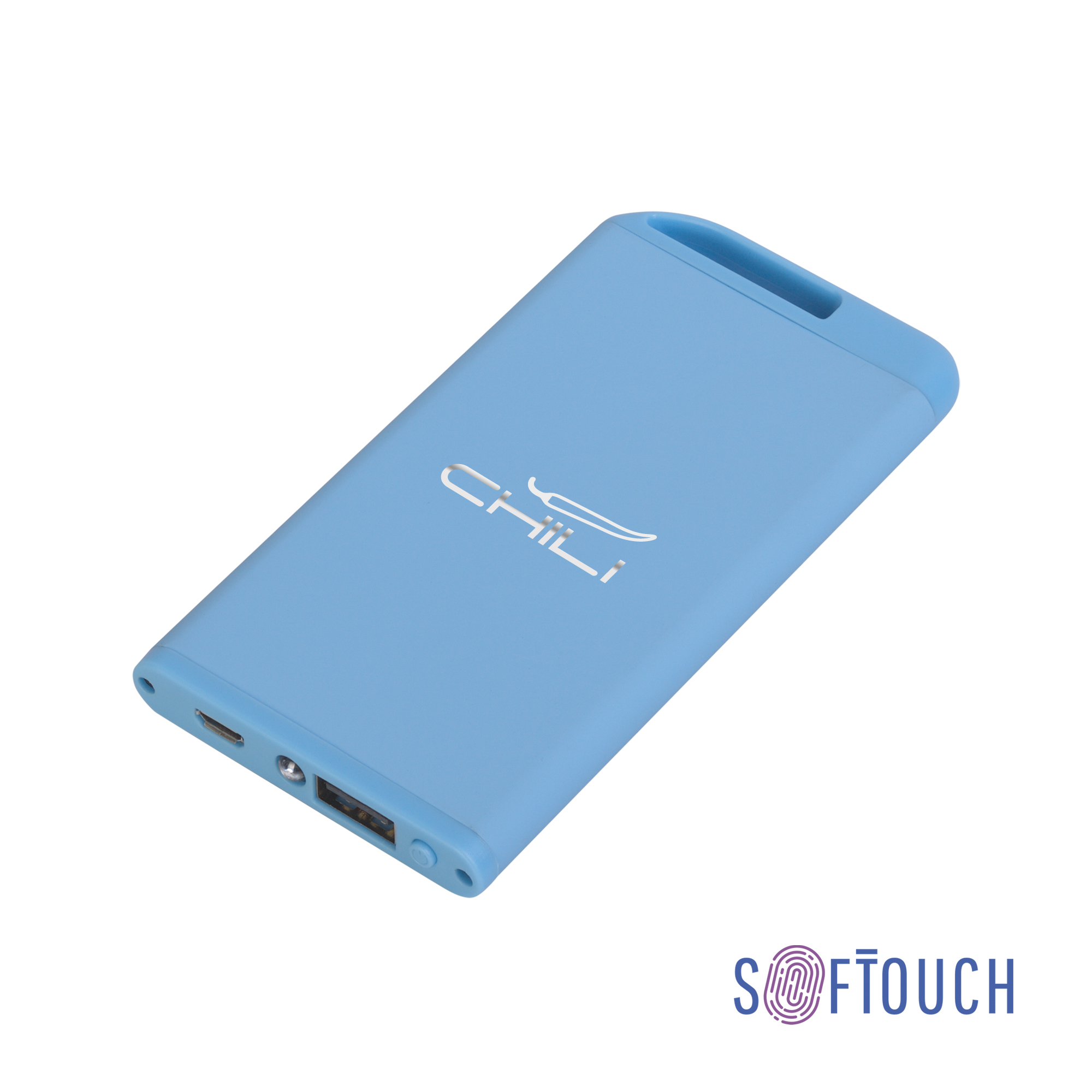 Зарядное устройство "Theta" с фонариком, 4000 mAh, покрытие soft touch-0