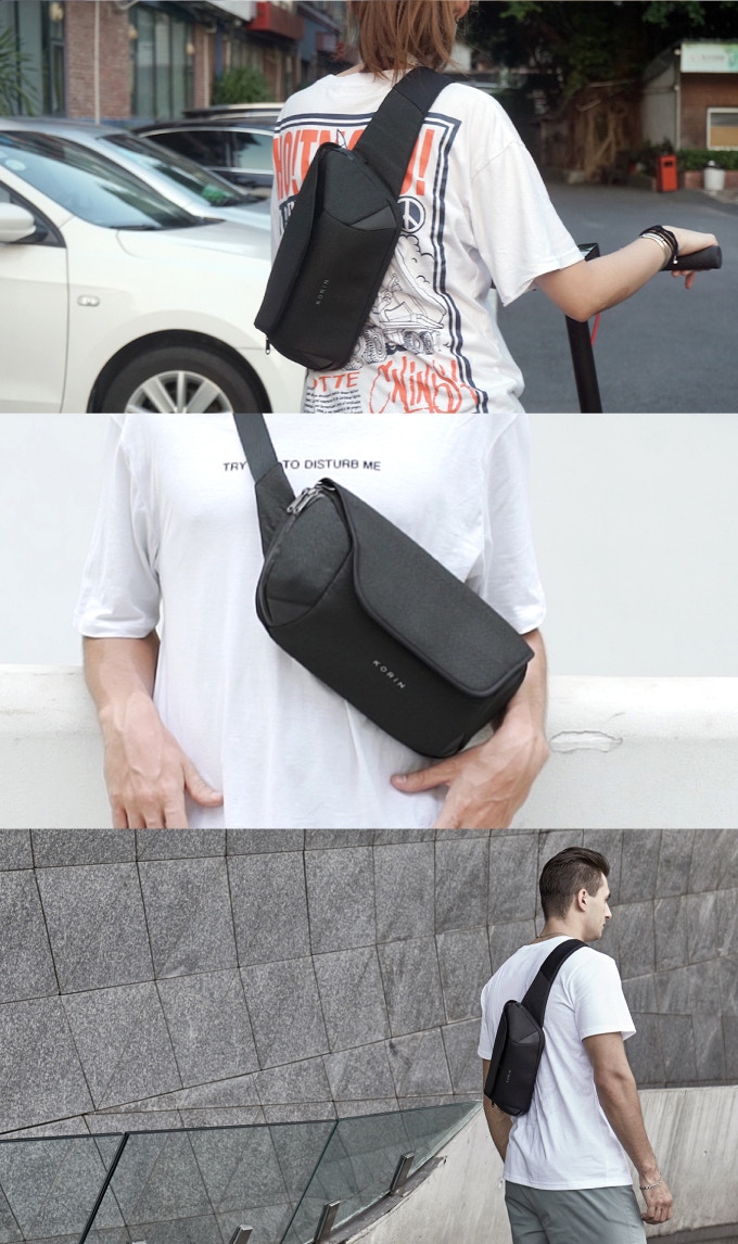 Наплечная сумка ClickSling 32,5х17,3х11 см, черная-11